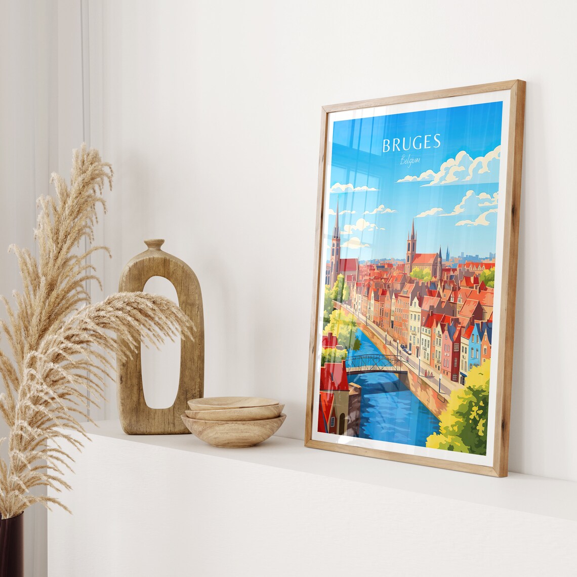 Bruges Vintage Travel Poster, Belgium Travel Poster - Image 2