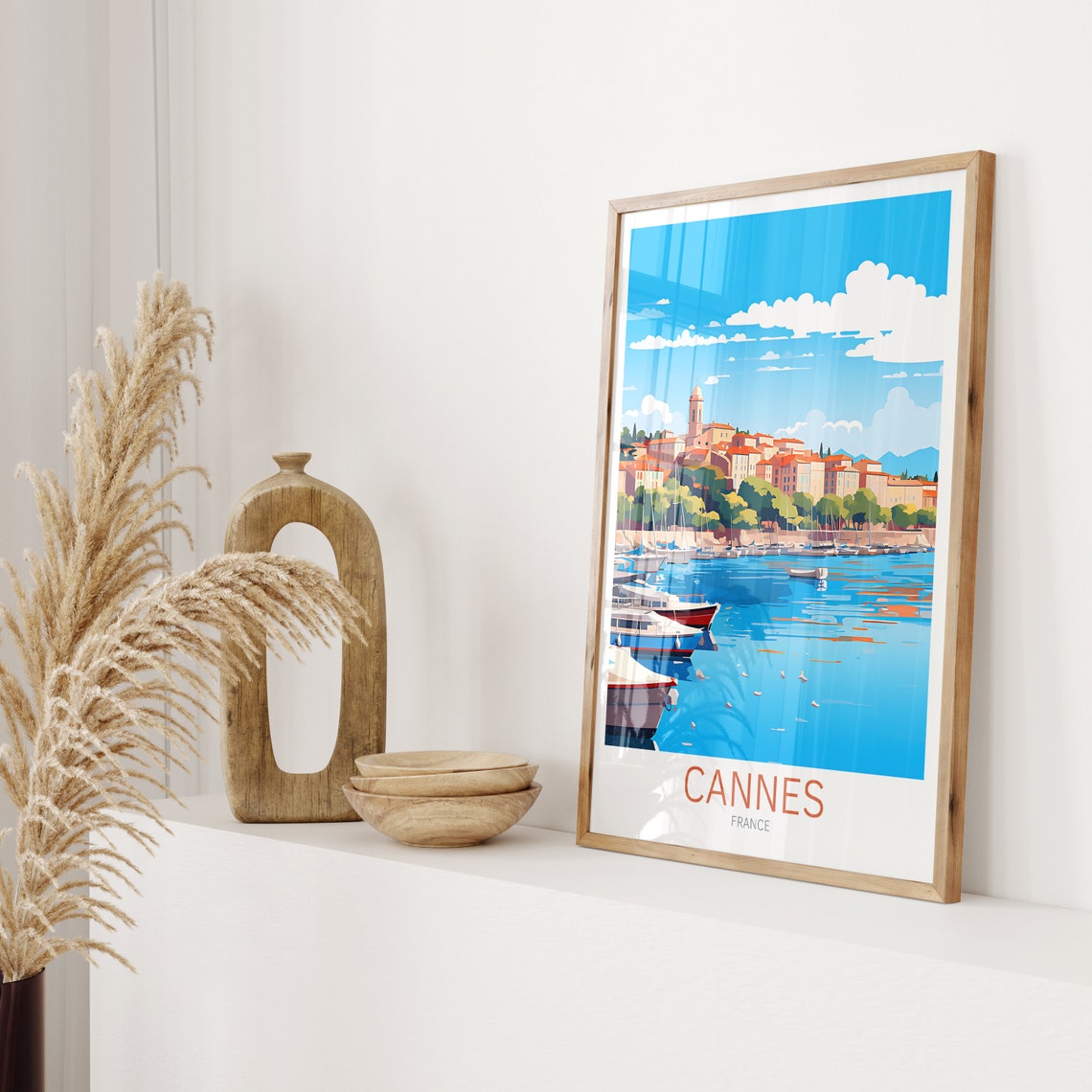 Cannes Travel Poster France Poster Cannes Vintage Poster Travel Poster Cannes Retro Poster Cannes Travel Gift Wall Art Print - Image 2