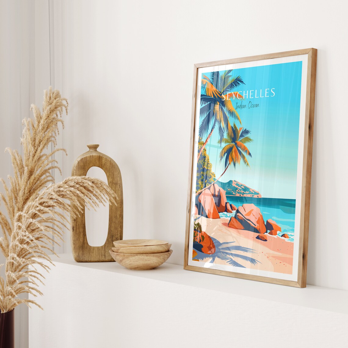 Seychelles Travel Poster, Beach Wall Art Print - Image 2