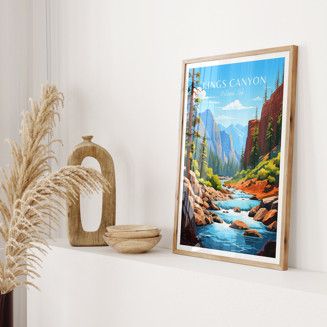 Kings Canyon National Park Red Rock River Gorge Vintage Travel Poster - Image 2