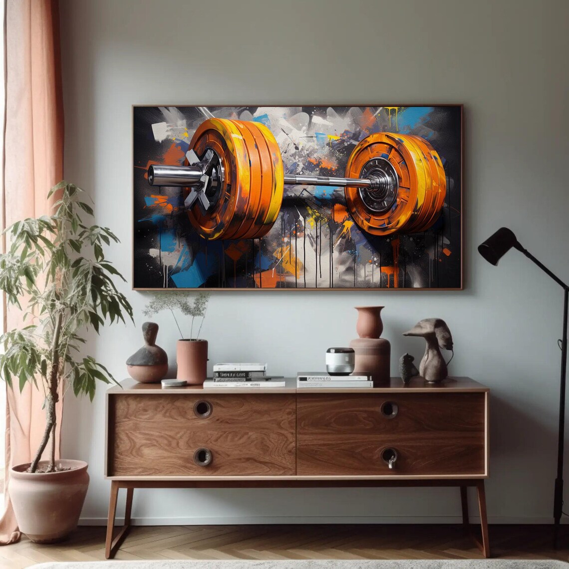 Graffiti Gym Motivational Fitness Barbell Poster - Image 4