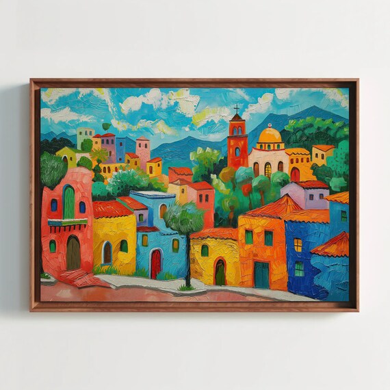 Mexico Modern Style Art Print, Colorful Wall Decor