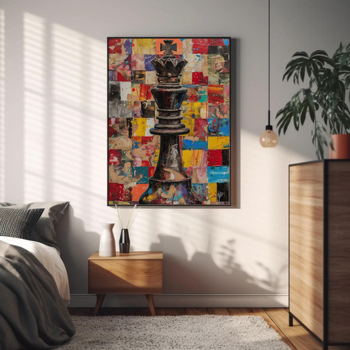 Chess King Abstract Art Print, Man Cave Decor - Image 4