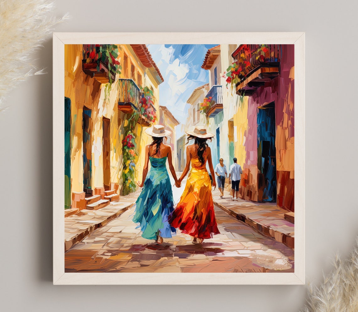 Colombian Woman Travel Print Colombia Wall Art Colombian Woman Large Art Print Colombian Woman Painting Wall Art