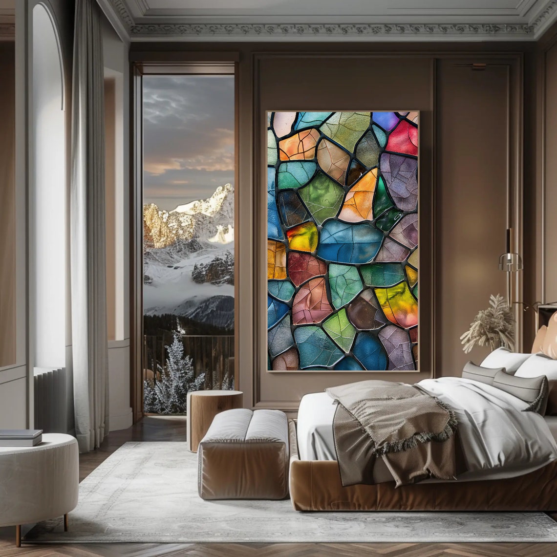 Colorful Stained Glass Mosaic Abstract Window Art Decor Poster - Image 5