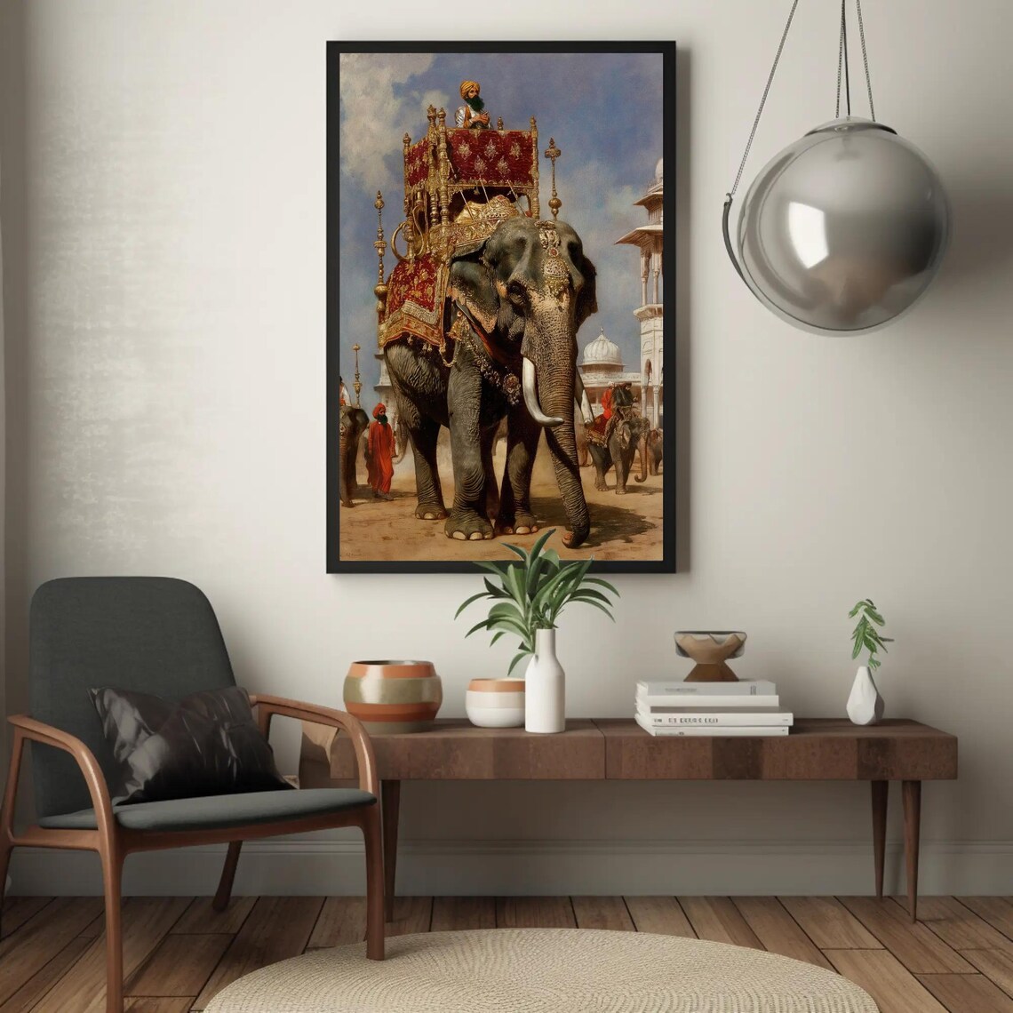Royal Indian Elephant Procession With Howdah Painting Poster - Image 5