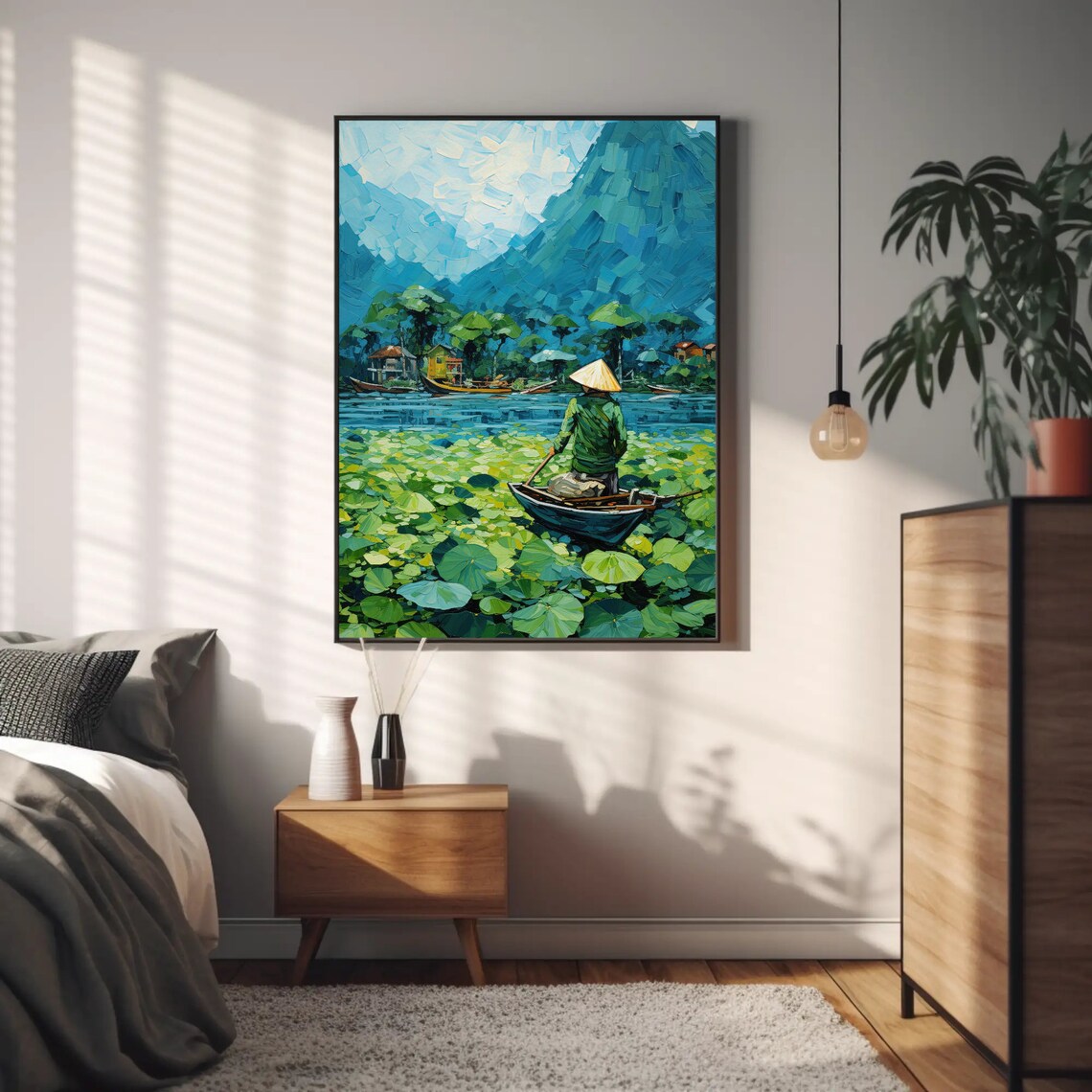 Vietnam River Mountain Landscape Travel Poster - Image 3