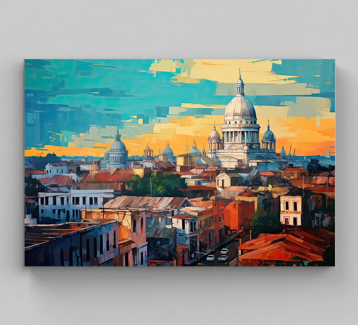 Kolkata City Skyline With Victoria Memorial at Sunset Poster