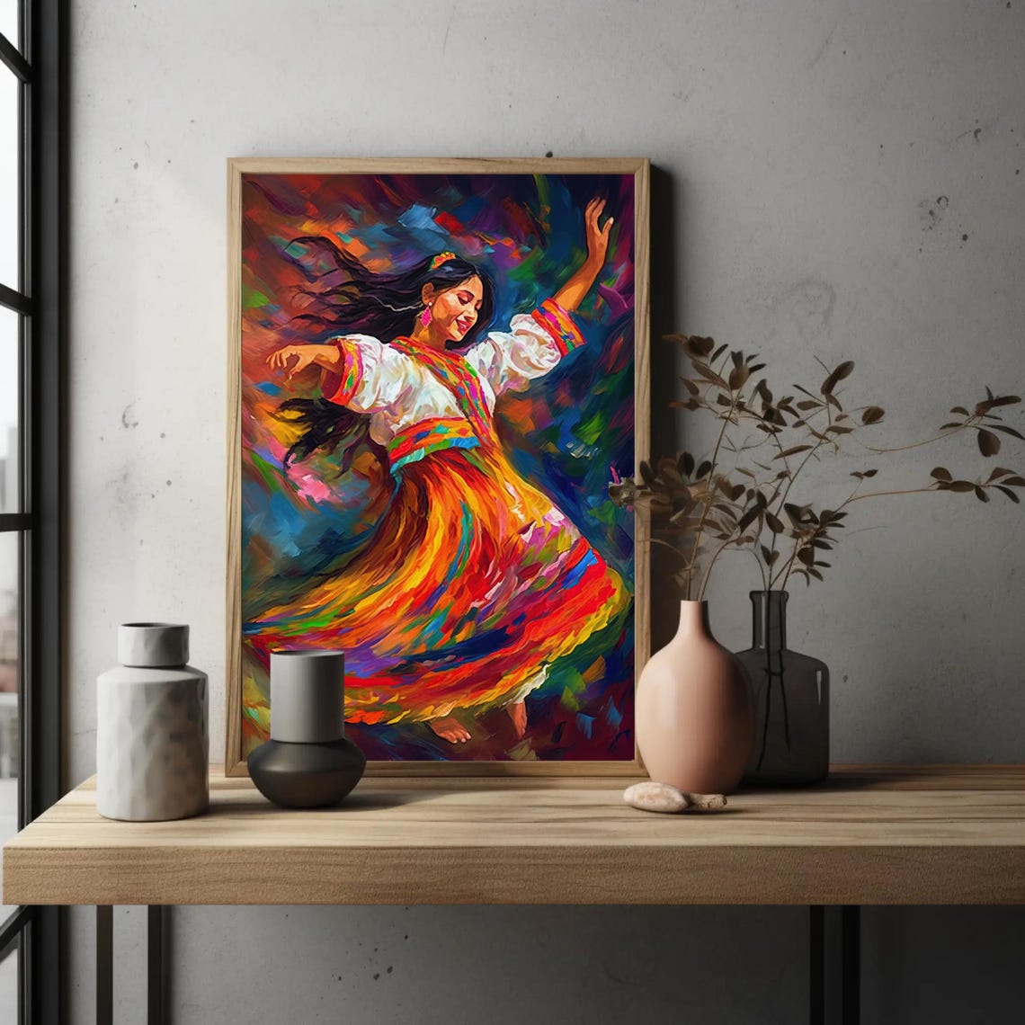Peruvian Folk Dancer Twirling In A Rainbow Colored Skirt Poster - Image 5