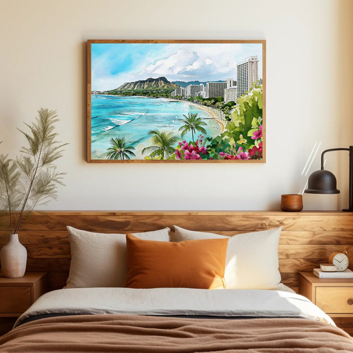 Waikiki Beach Hawaii Landscape Travel Poster - Image 4