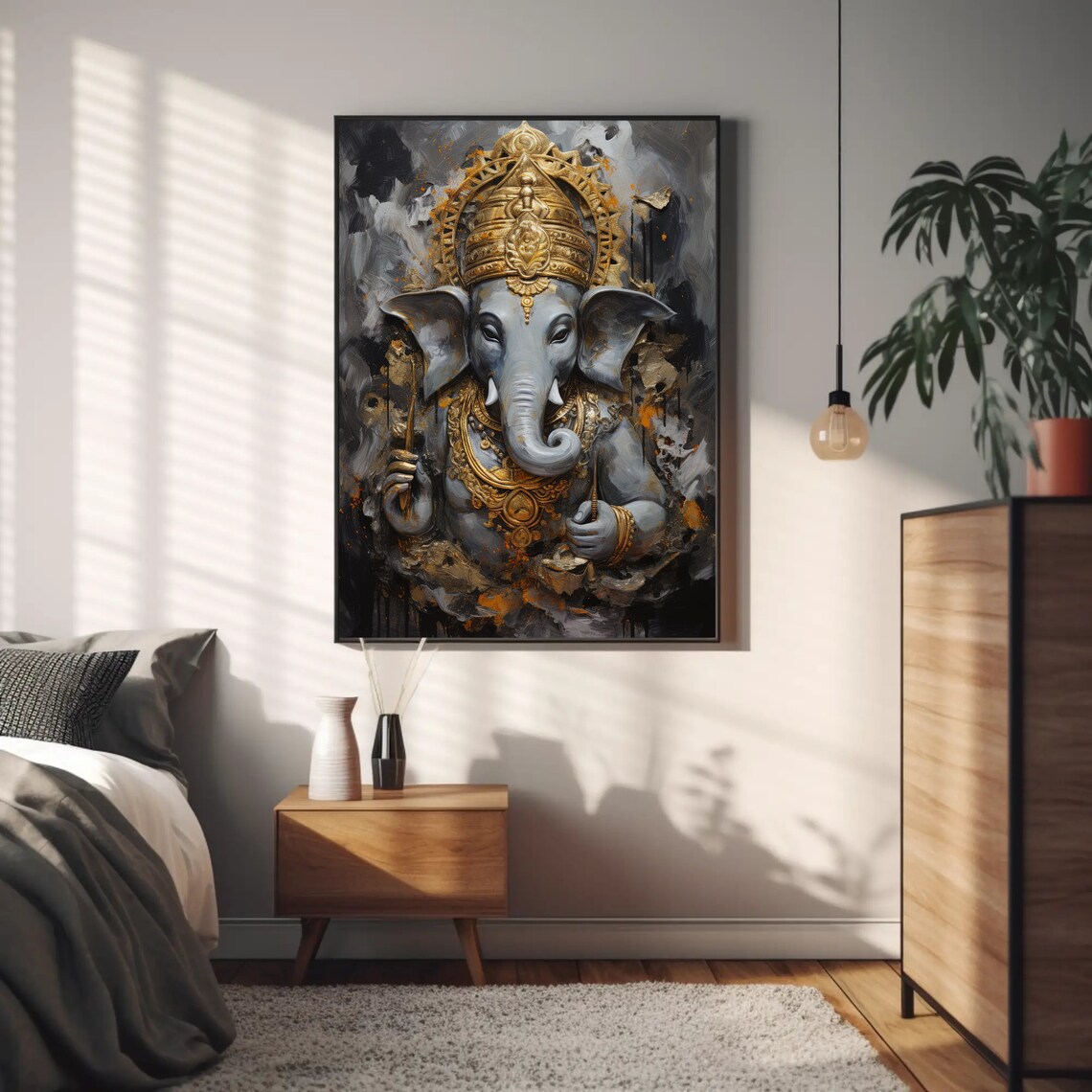 Ganesh Ji Ganesha Art Print, Hindu Wall Decor - Image 4