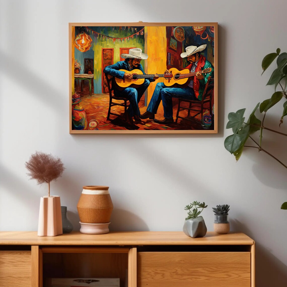 Mariachi Two Mexican Guitarists Mexican Art Print - Image 4