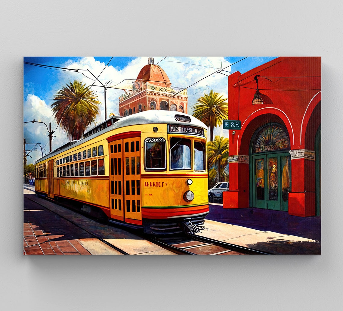 Ybor City Tampa Florida Trolley Art Ybor City Art Print Tampa Florida Decor Tampa Florida Art Ybor City Florida Wall Art
