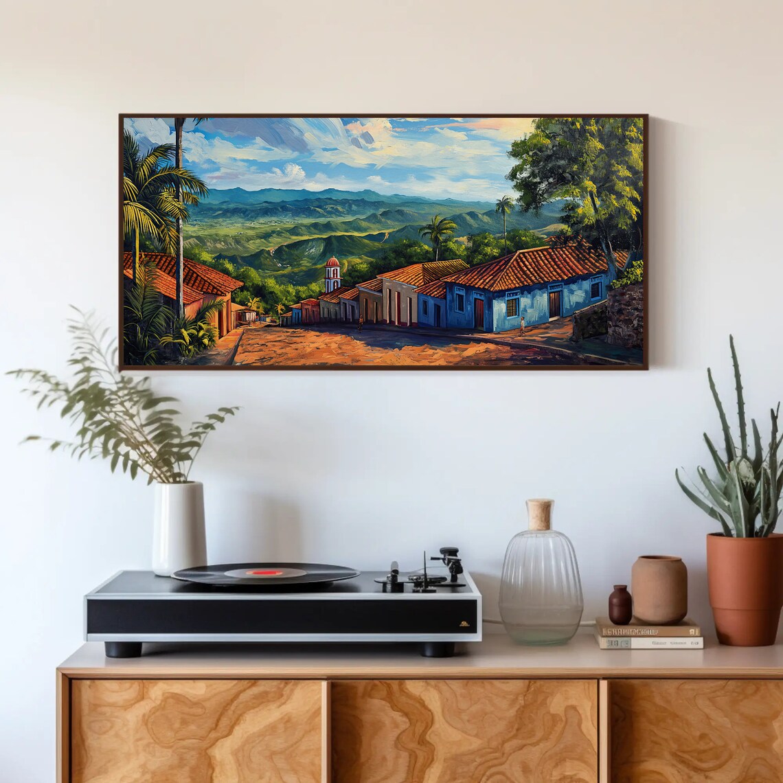 Puerto Rico Mountain Farms, Oil-Painting Style Art Print - Image 4