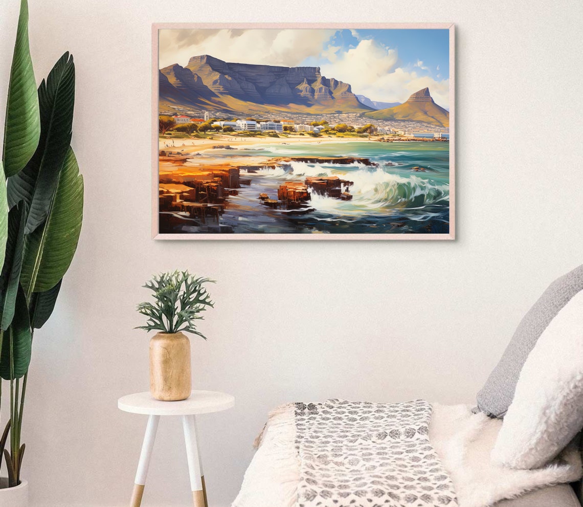 Cape Town South Africa Print Capetown Artwork South Africa Travel Poster Cape Town South Africa Wall Art Print Cape Town Art - Image 3