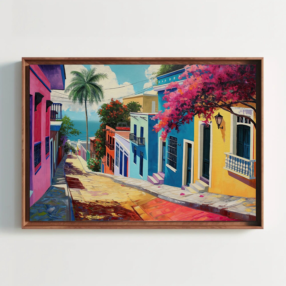 Puerto Rico Colorful Streets, Oil-Painting Art Print - Image 4
