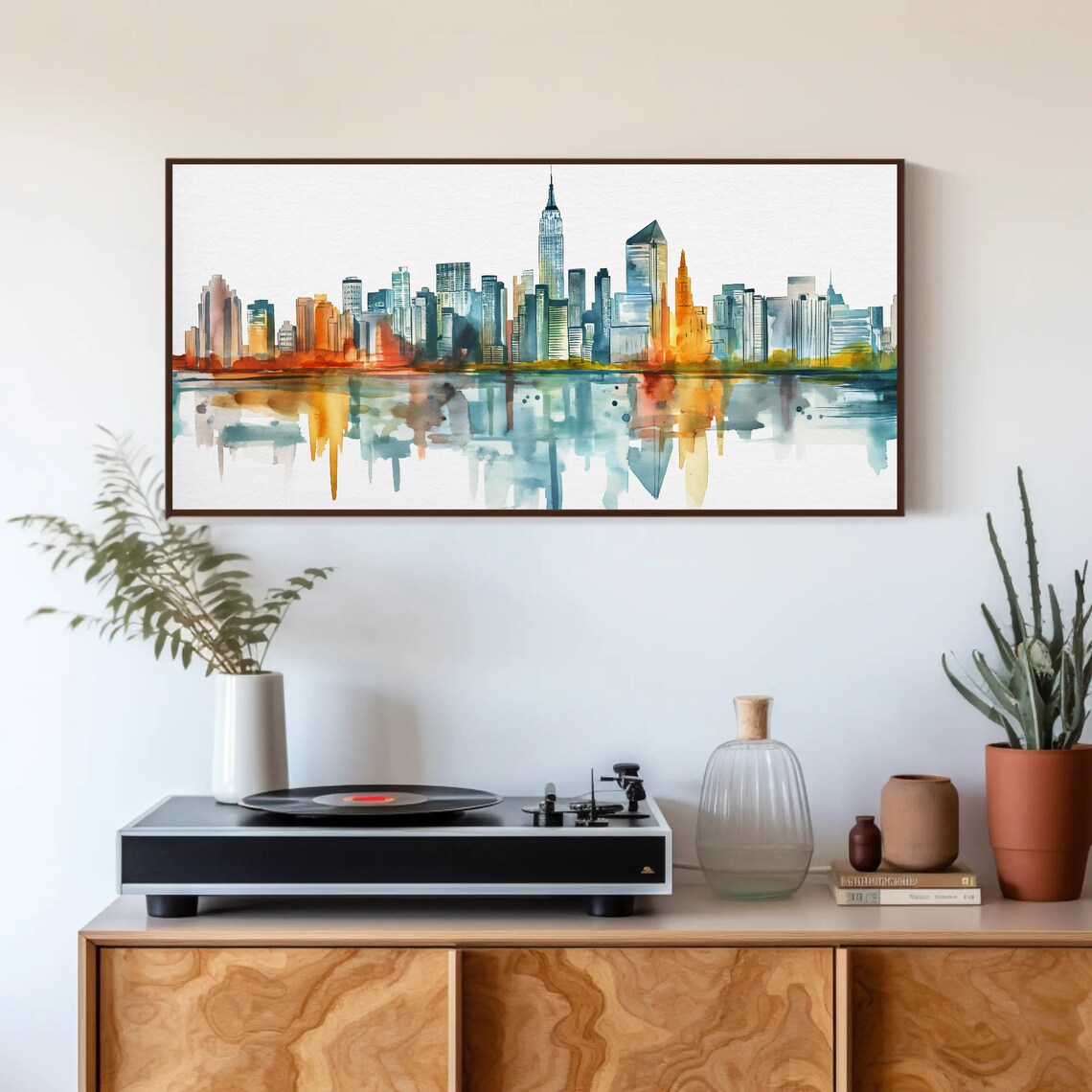 New York City Skyline Minimalist Watercolor Manhattan Poster - Image 5