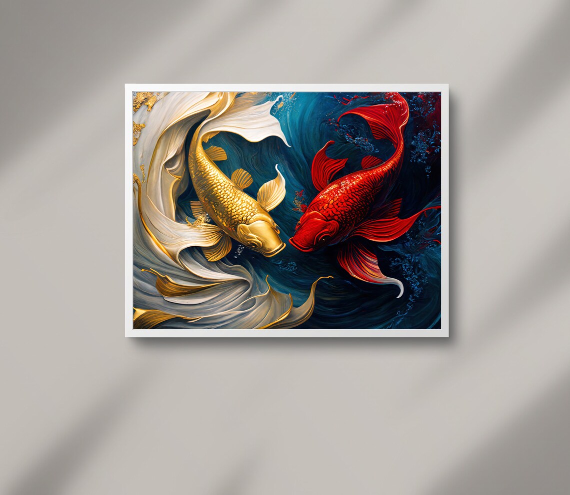 Koi Fish Colorful Abstract Art Print - Image 3