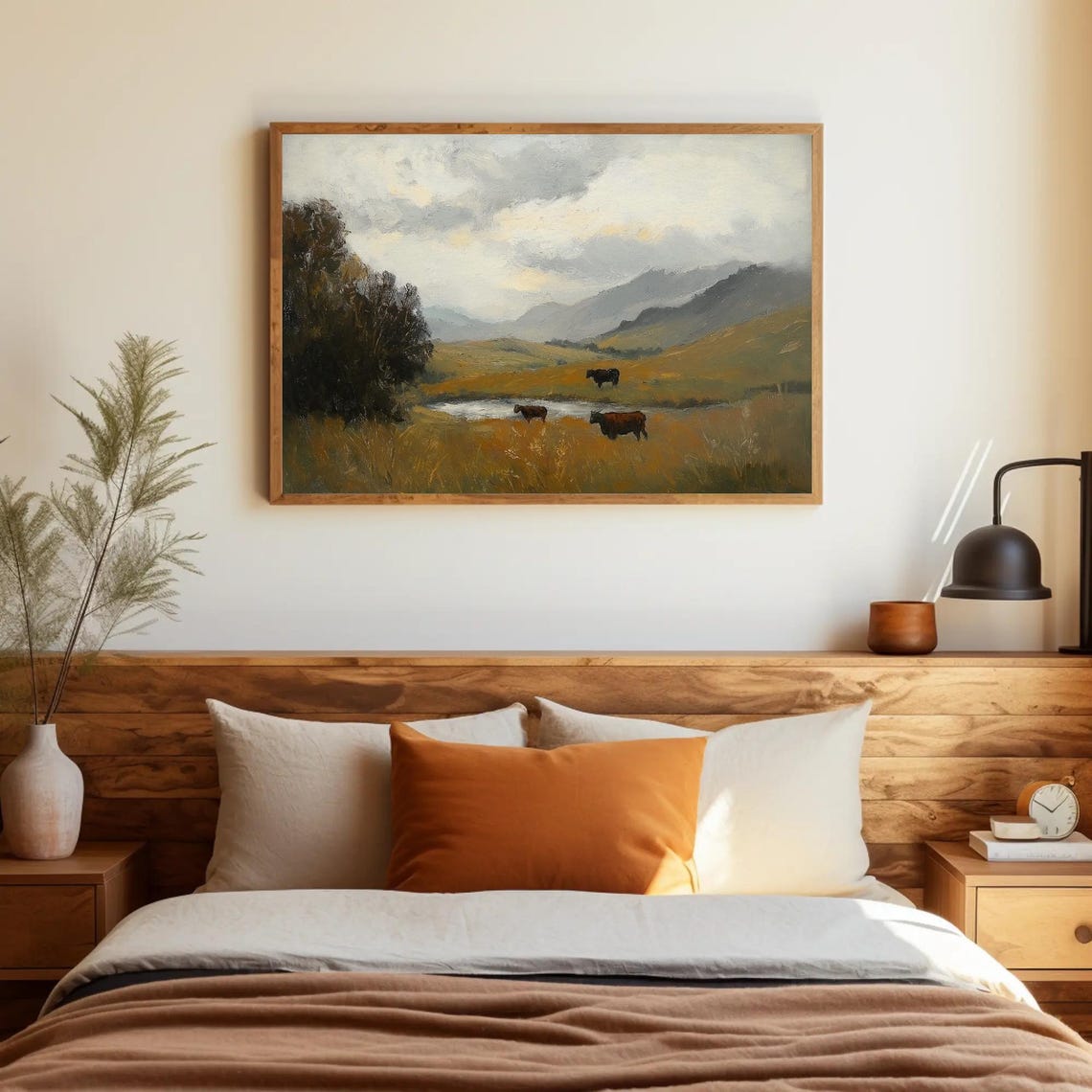 Misty Countryside Landscape With Cattle Grazing By The River Poster - Image 3