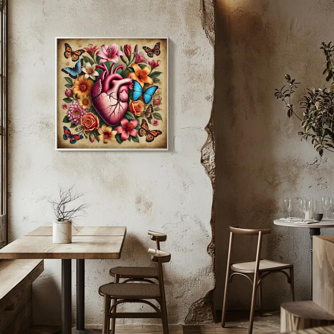 Corazon Fuerte Heart With Flower, Mexican Art Print - Image 3