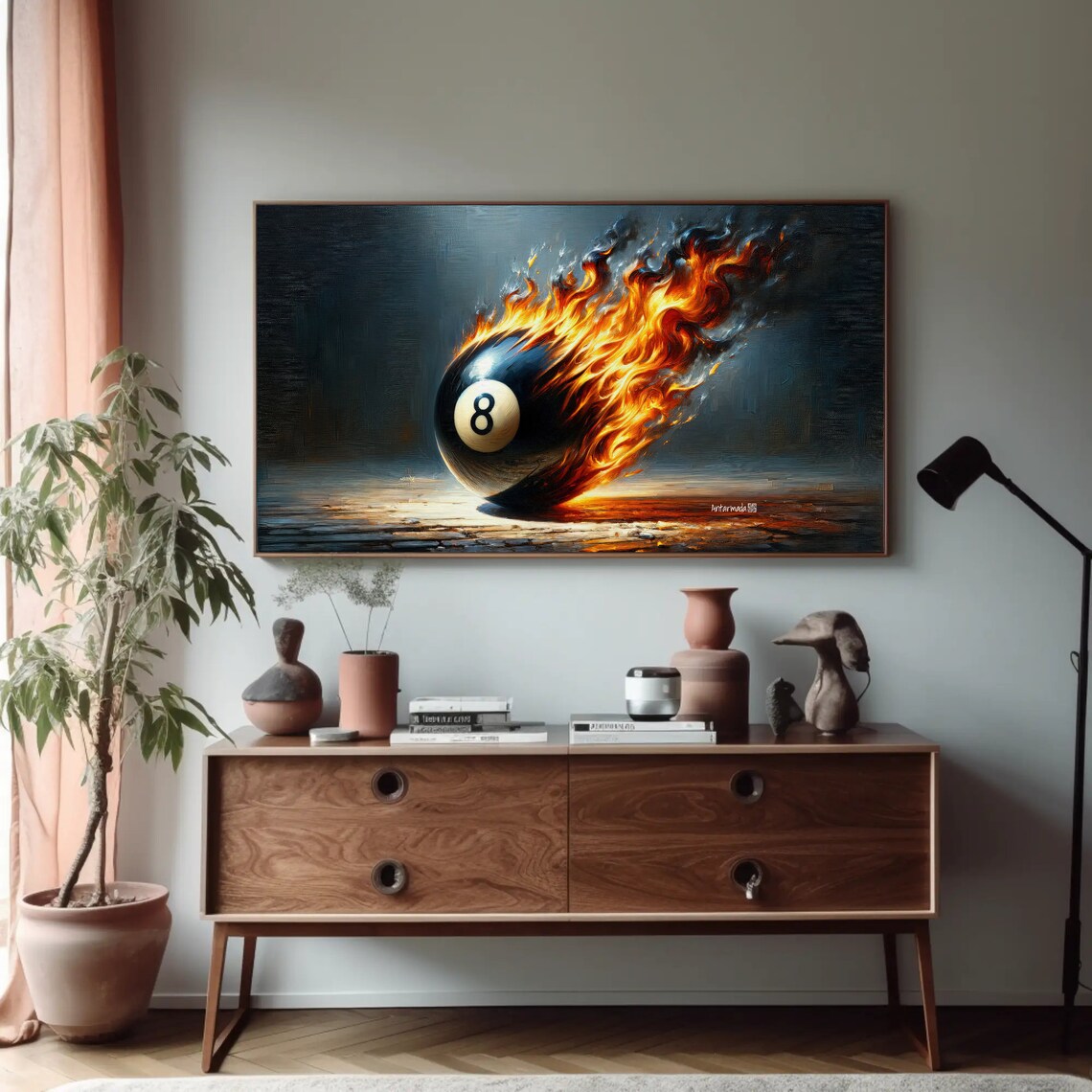 Meteor 8 Ball Game Room Decor, Pool Art Print - Image 5