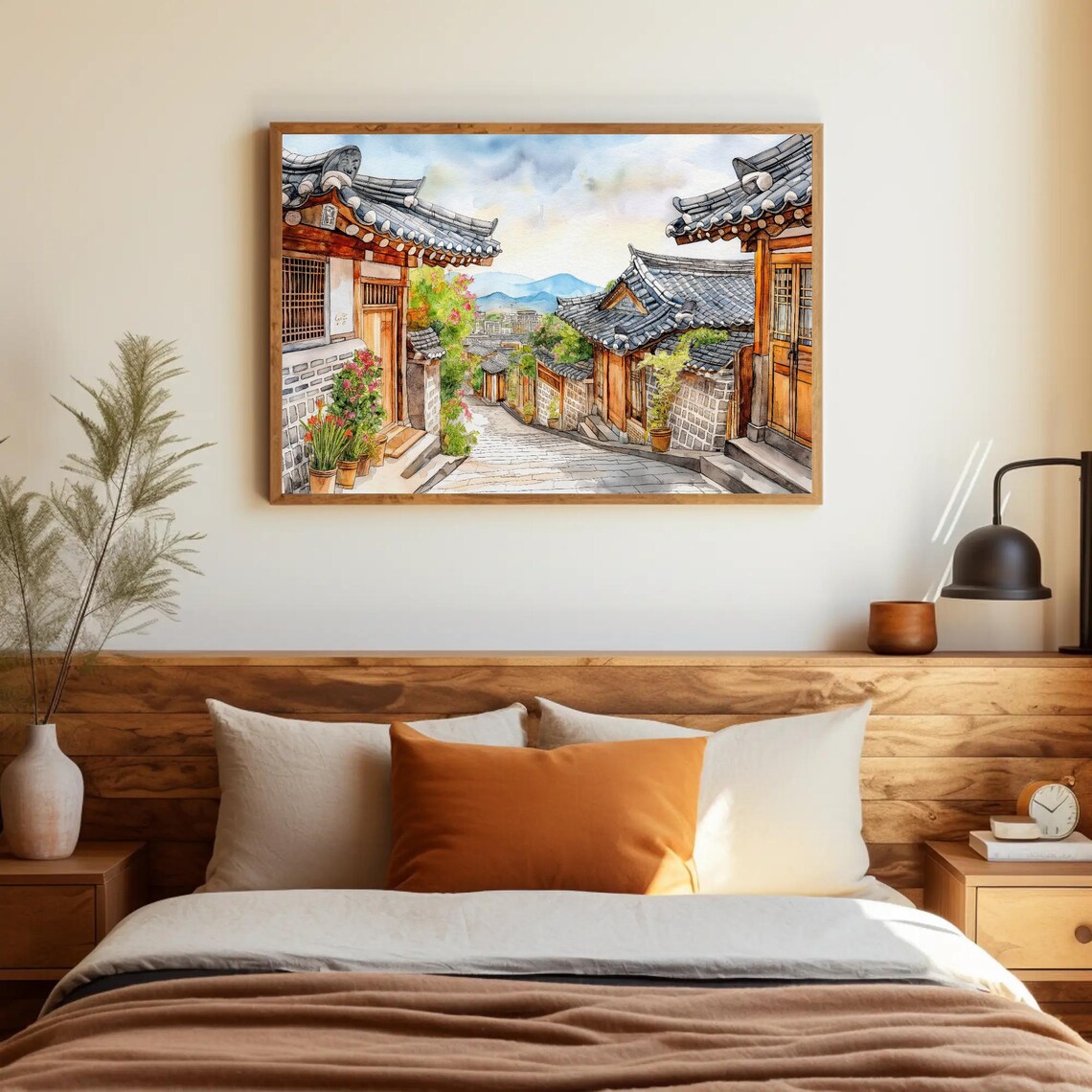 Korean Street Art Watercolor Art Print, Living Room Decor - Image 5