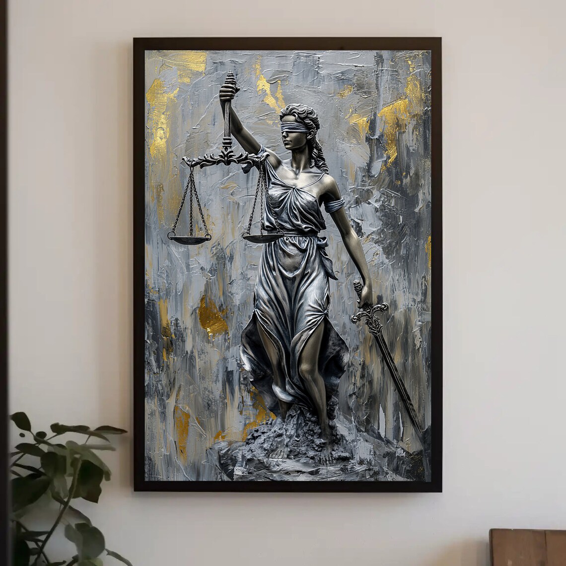 Lady Justice Painting Art Print, Legal Decor