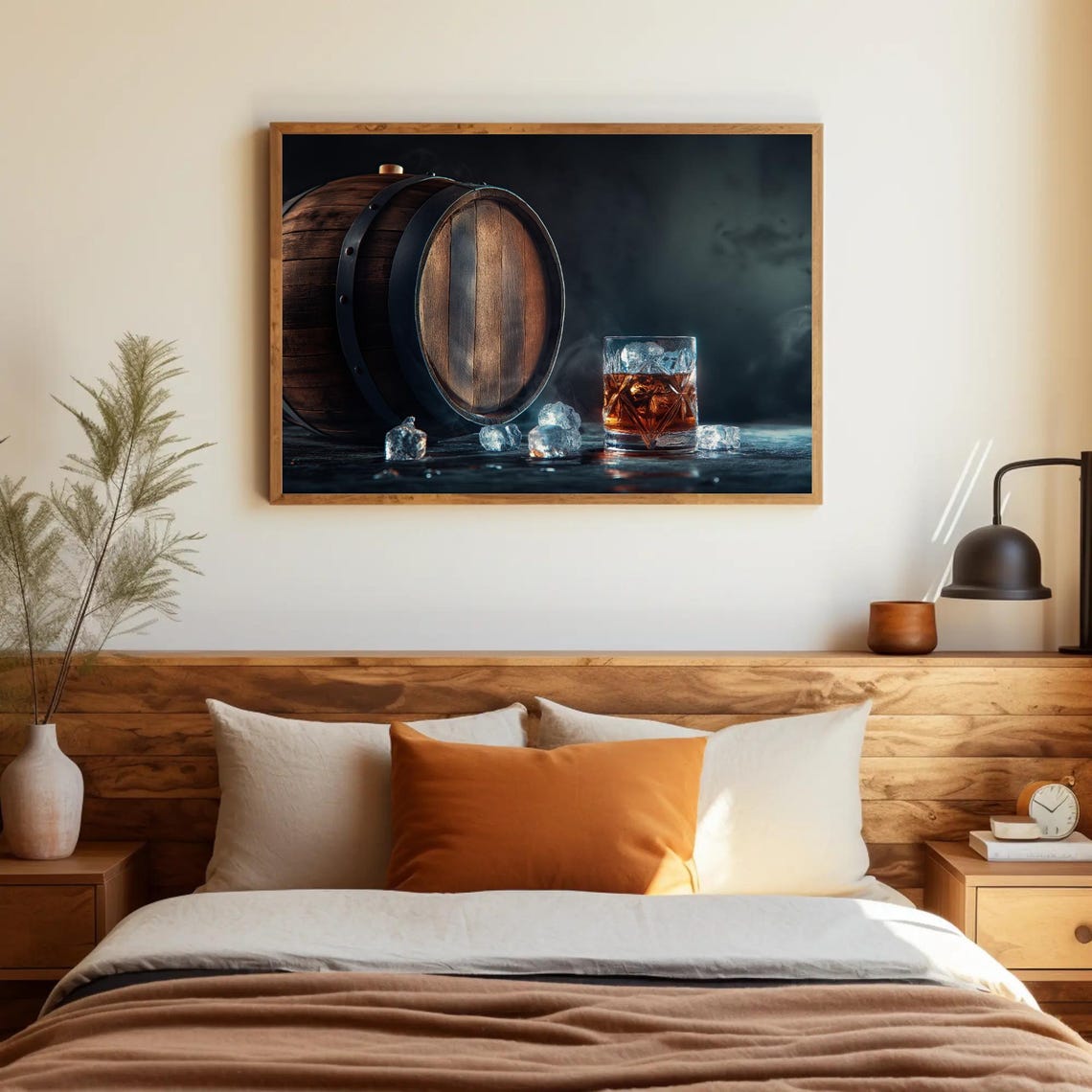 Whiskey Barrel with Crystal Glass Ice Dark Moody Bar Drink Poster - Image 3