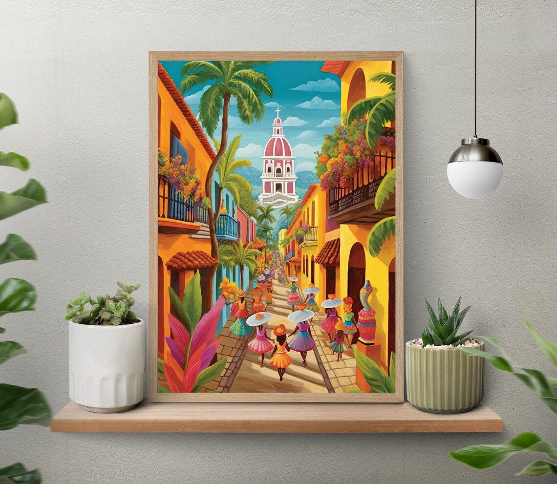 Colombia Art Print Caribbean Travel Poster Cartagena Wall Decor Colombian Art Colombia Gift Colombia Home Decor Wall Art - Image 4
