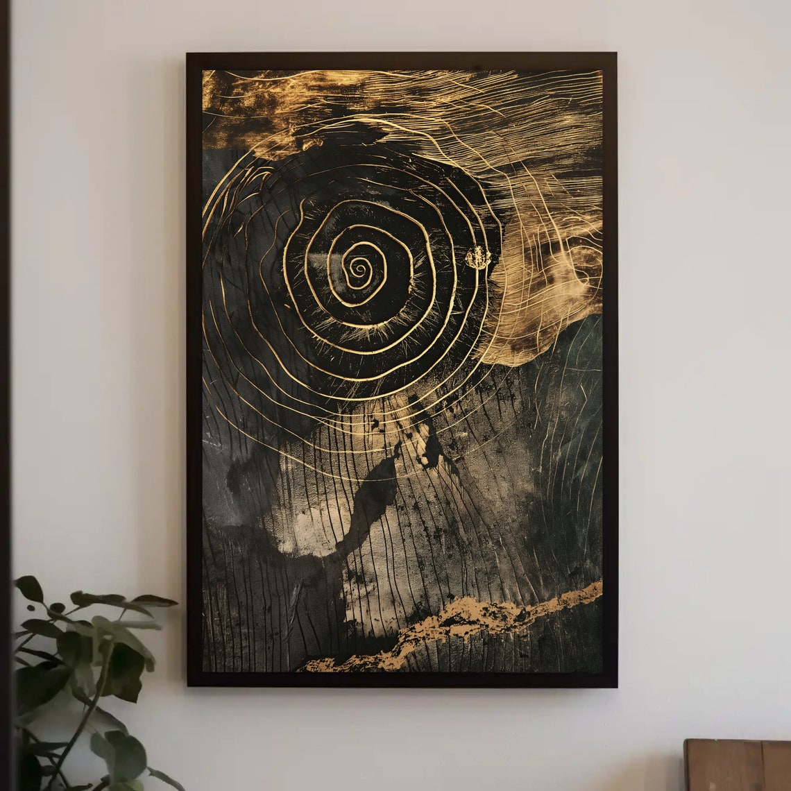 Bronze And Gold Wood Cut Pattern Wall Art Nordic Print Tree Ring Wall Art Rustic Print Farmhouse Wall Art Cottage Decor - Image 5