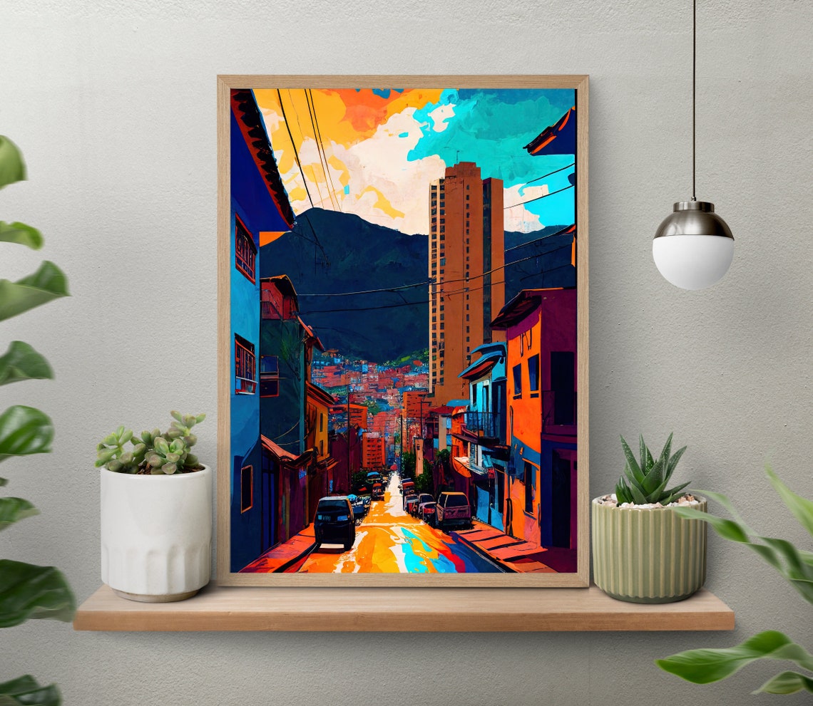 Bogota Travel Print Large Colombia Wall Art Colombia Travel Poster Bogota Colombia Vibrant Wall Art Colombian Prints Colombian Gift - Image 4