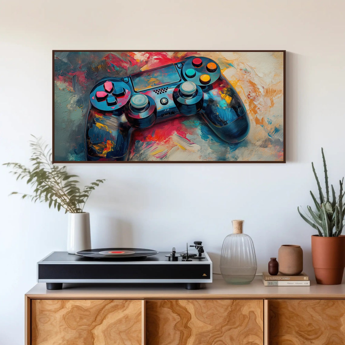 Painted Game Controller Colorful Abstract Gamer Decor Poster - Image 4