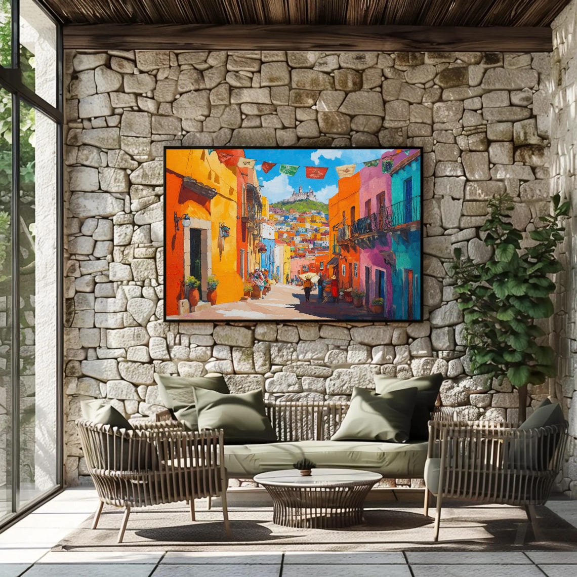 Colors Of Oaxacan Markets Print Vibrant Mexican Wall Art Cultural Market Scene Painting For Living Room Kitchen Ready To Hang - Image 2