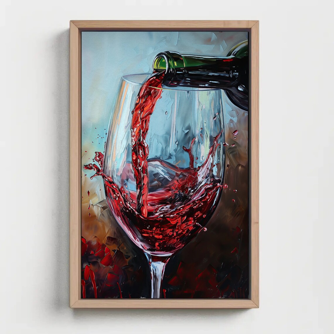 Red Wine Home Bar Art Print, Wine Lover Decor - Image 5