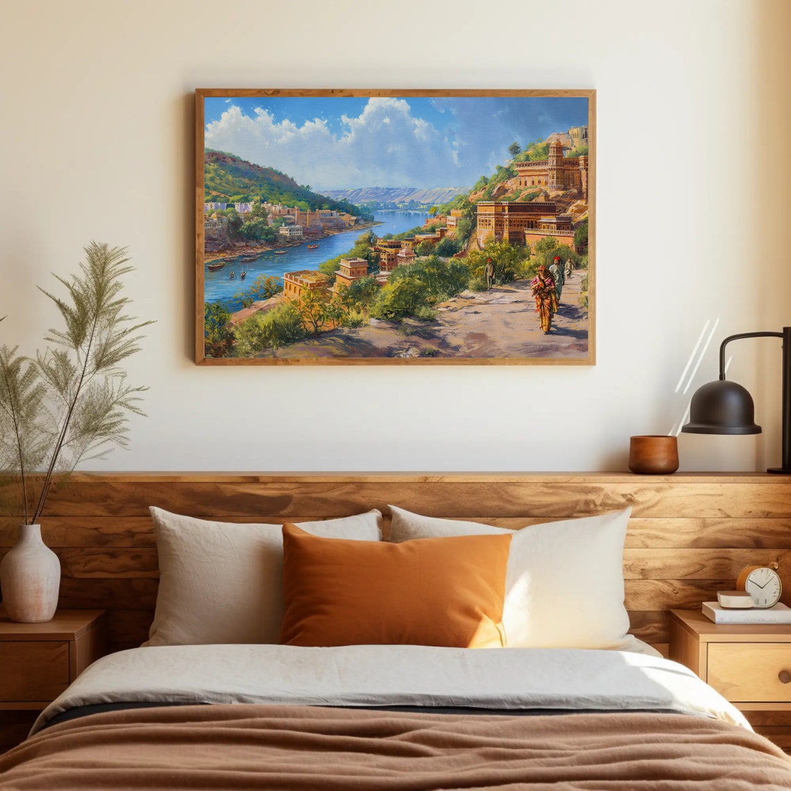 Rajasthan River City Palaces Hillside India Travel Art Poster - Image 5