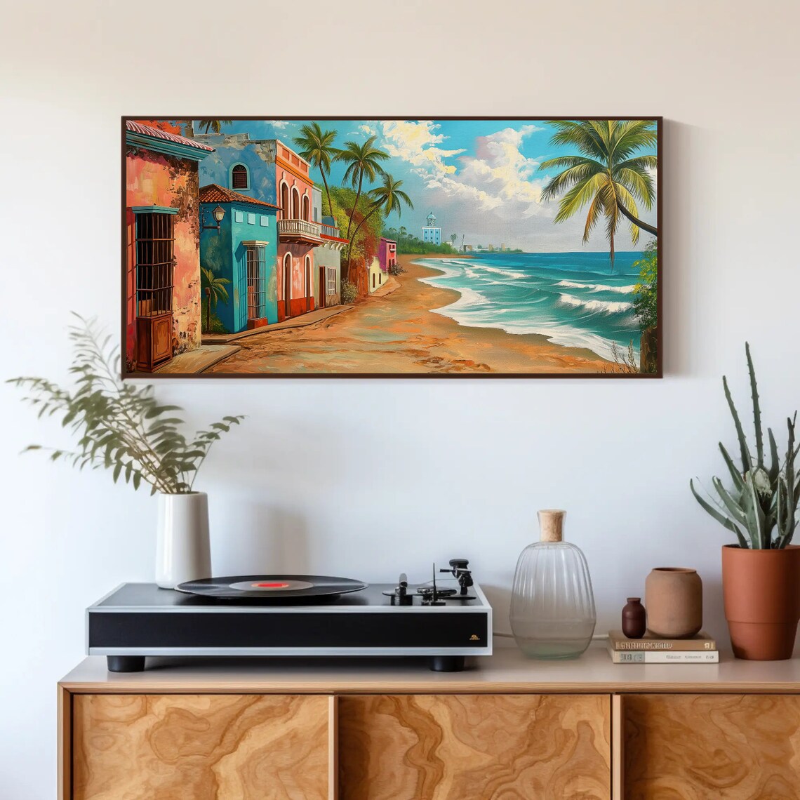 Beach Of Puerto Rico, Puerto Rican Oil Painting Art Print - Image 2