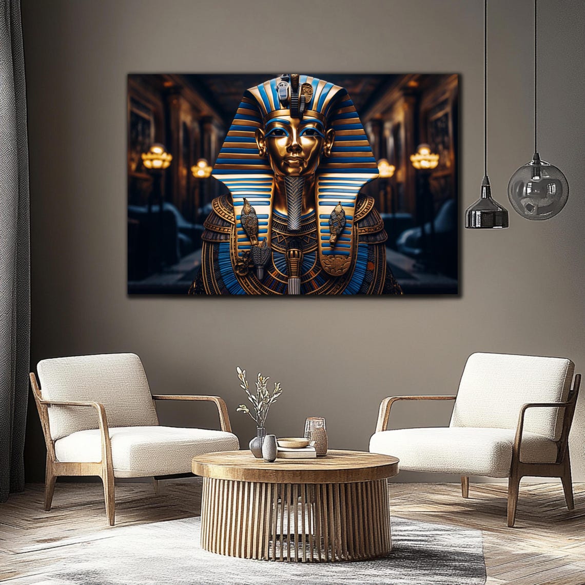 Tutankhamun Golden Pharaoh Mask Ancient Egypt History Wall Art Poster - Image 4