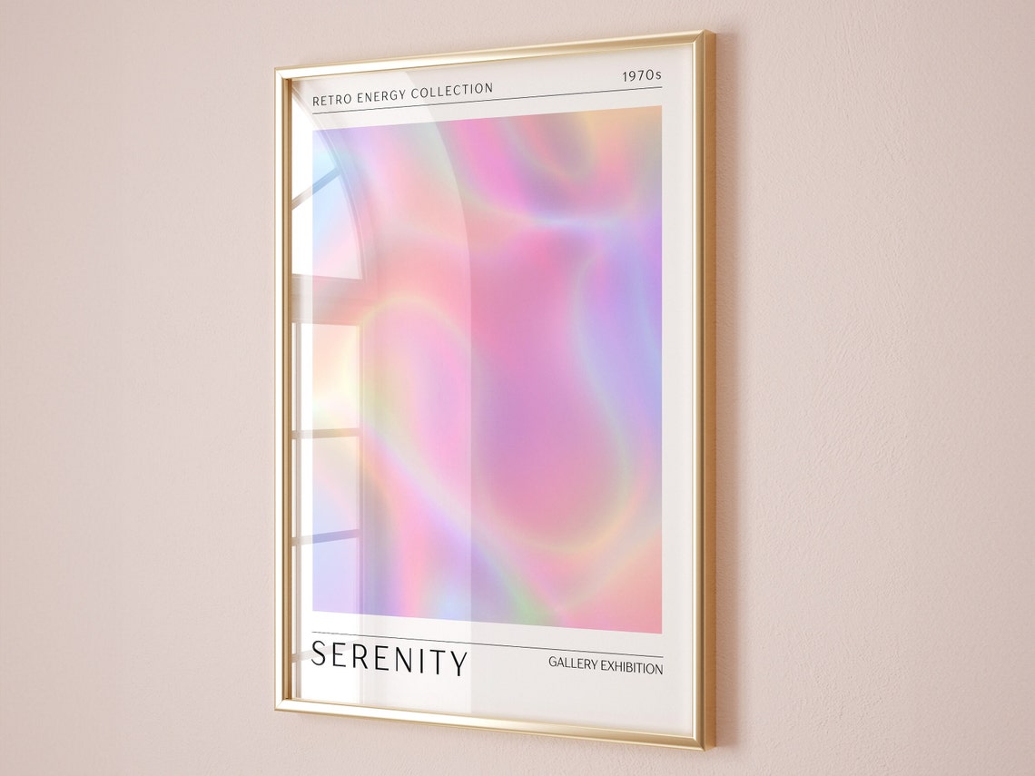 Serenity Pastel Rainbow Aura Gradient Retro Energy 1970s Art Poster - Image 2