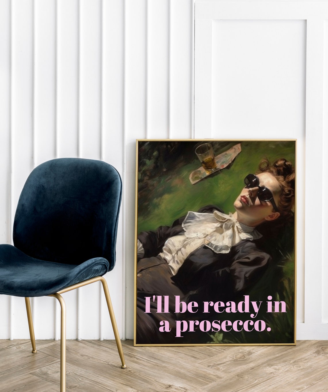 I'll Be Ready in a Prosecco Funny Maximalist Champagne Quote Poster - Image 4