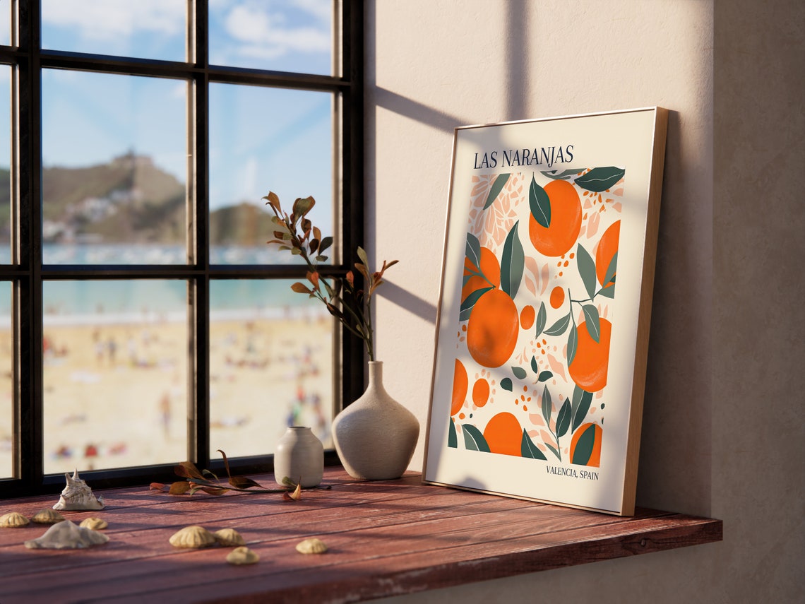Las Naranjas Valencia Spain Orange Citrus Boho Kitchen Art Poster - Image 4