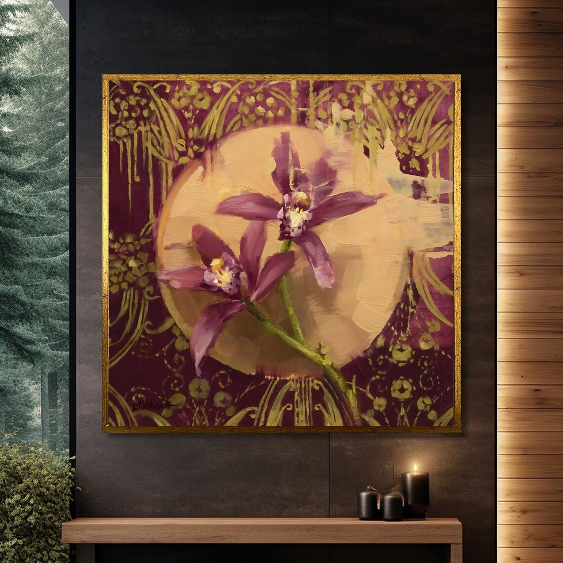 Orchid Elegance Painting, Floral Decor Print