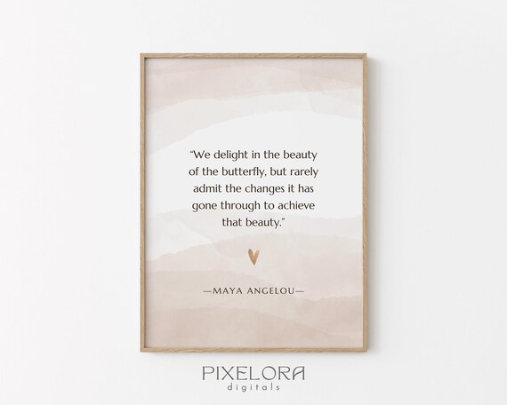 Maya Angelou Quote Inspirational Wall Art Motivational Poster Famous Life Encouraging Print Decor