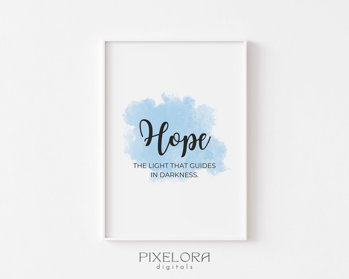 Hope Definition Inspirational Quote Poster Motivational Wall Art Personal Growth Office Decor