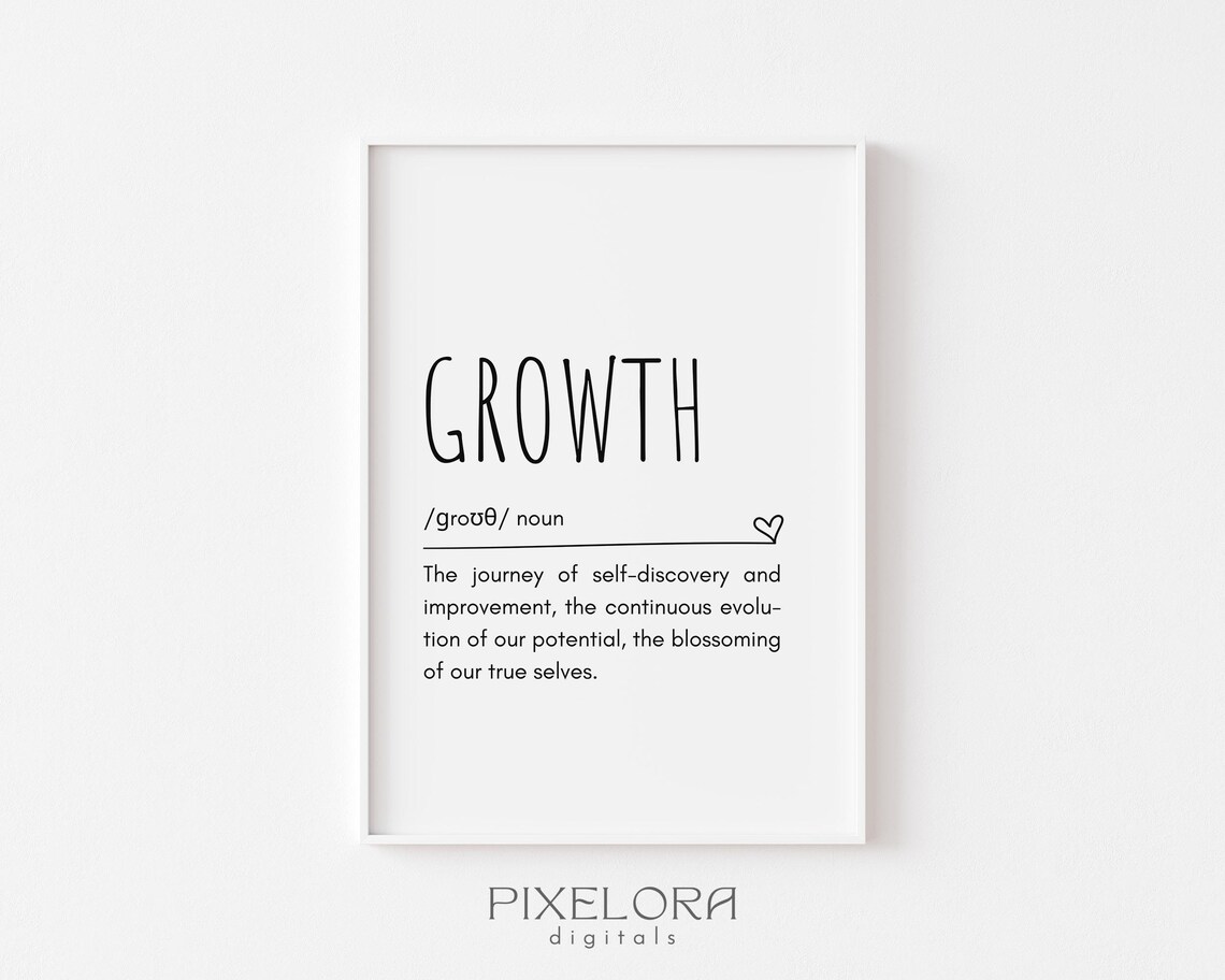 Growth Definition Wall Art Inspirational Quote Motivational Poster Personal Office Decor