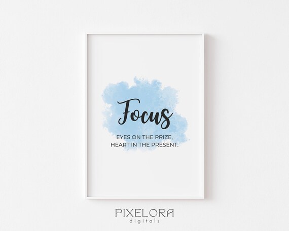 Focus Definition Inspirational Quote Poster Motivational Wall Art Personal Growth Office Decor