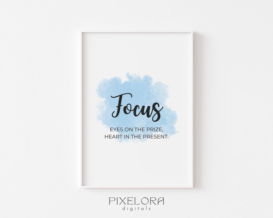 Focus Definition Inspirational Quote Poster Motivational Wall Art Personal Growth Office Decor