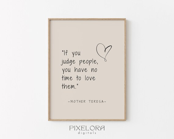 Mother Teresa Quote Inspirational Wall Art Motivational Poster Famous Life Encouraging Print Decor