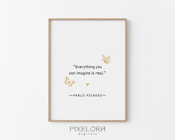 Pablo Picasso Quote Inspirational Wall Art Motivational Poster Famous Life Encouraging Print Decor