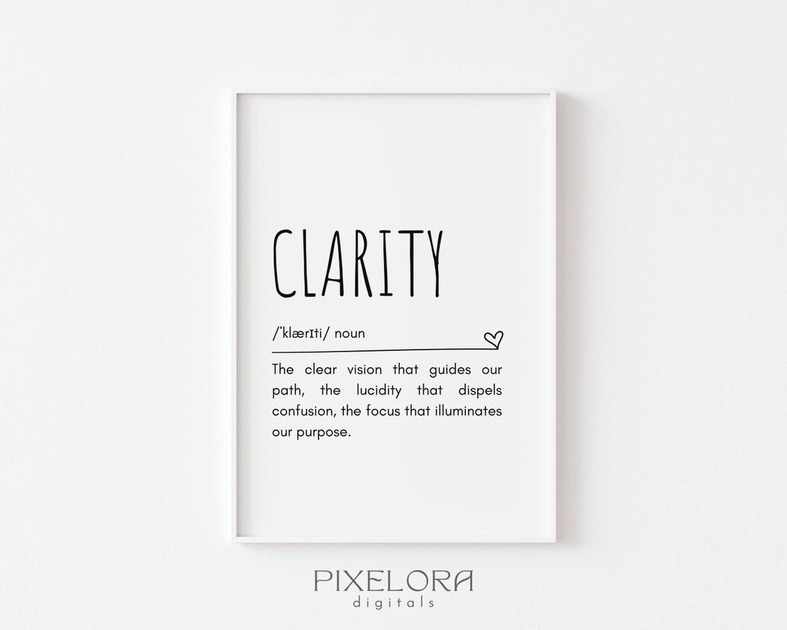 Clarity Dictionary Definition Typography Wall Art with Heart Accent