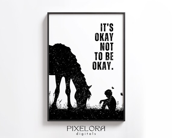 It Is Okay Not To Be Motivational Wall Art Inspirational Poster Encouraging Quote Office Decor Artwork